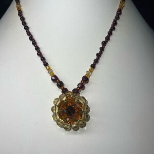 Vintage MCM Sterling and Beaded Necklace